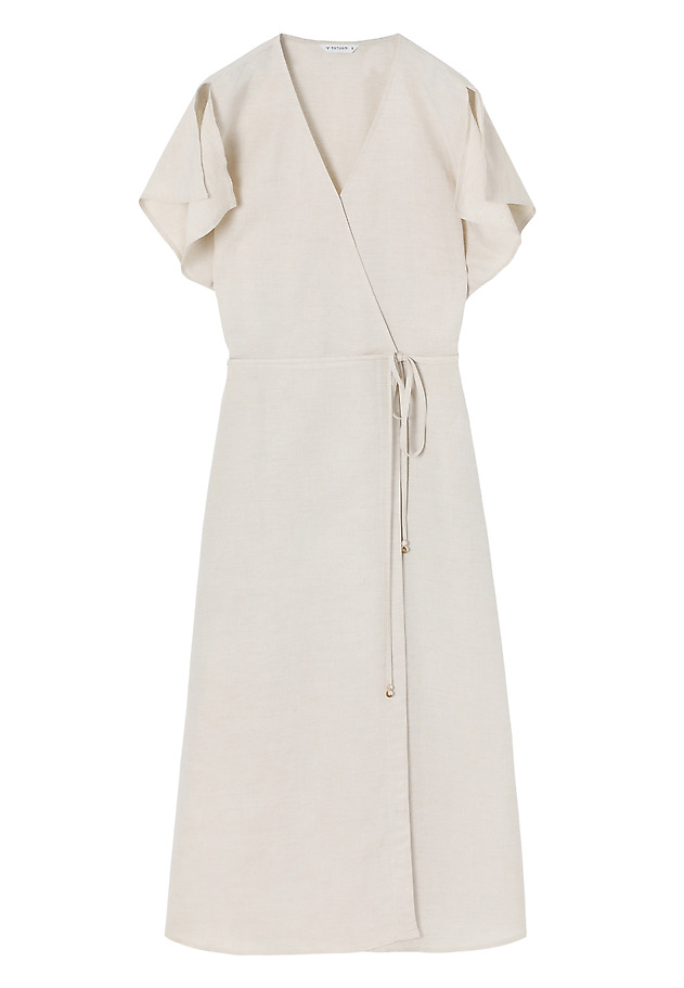 ENVELOPE DRESS WITH LINEN - AMANI 1 ENVELOPE DRESS WITH LINEN - AMANI 1 BEŻOWY 6