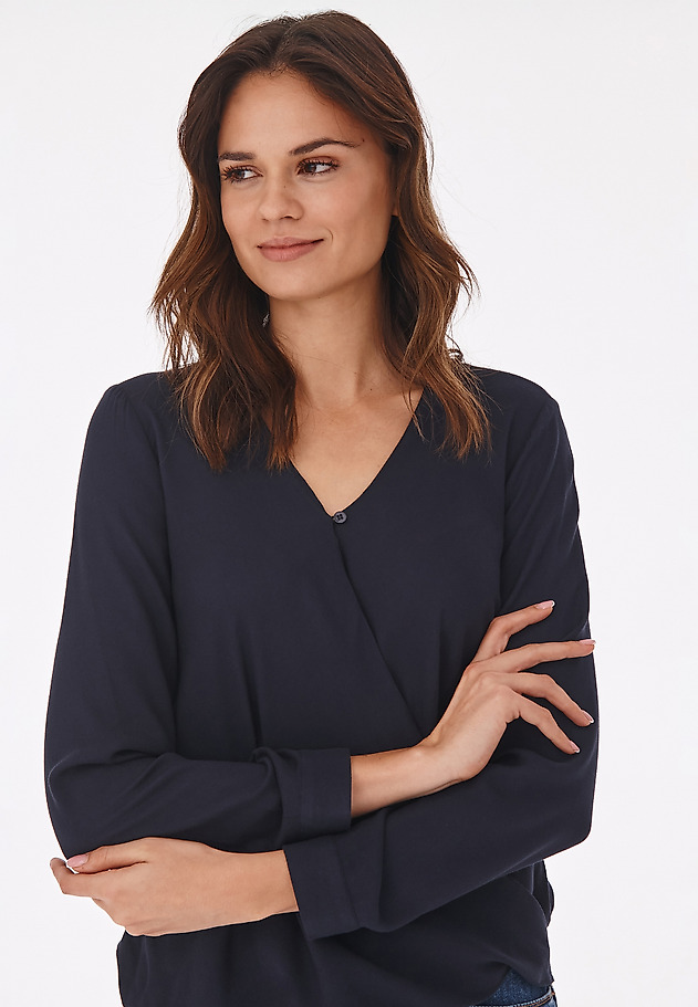 LADIES' ENVELOPE BLOUSE - WIZI LADIES' ENVELOPE BLOUSE - WIZI NAVY BLUE 5
