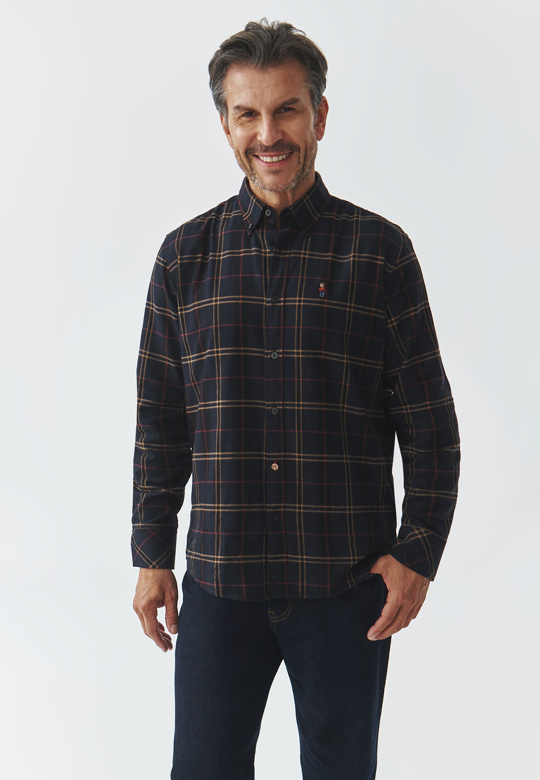 BAWEŁNIANA KOSZULA MĘSKA W KRATĘ — MARCO 2 MULTIKOLOR 2