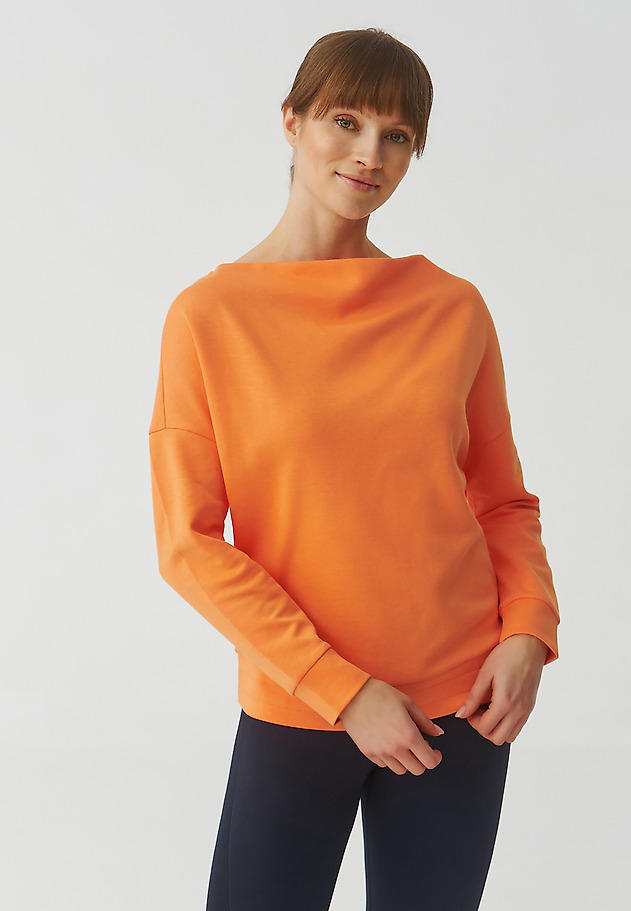 LADIES’ SWEATSHIRT WITH WATER NECKLINE - SILVANA LADIES’ SWEATSHIRT WITH WATER NECKLINE - SILVANA POMARAŃCZOWY 7