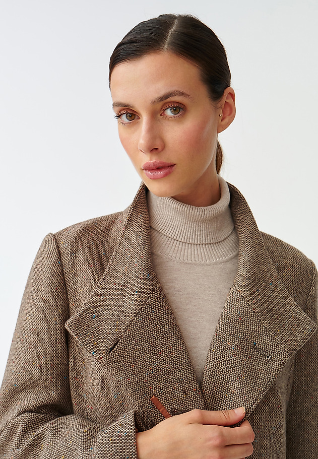 JESIENNY PŁASZCZ DAMSKI TKANINOWY VADIKA 1 JESIENNY PŁASZCZ DAMSKI TKANINOWY VADIKA 1 BRĄZOWY 5