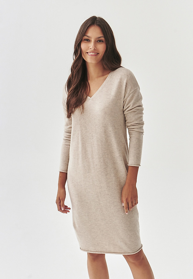 ROCHIE TRICOTATĂ CU CROIALĂ LEJERĂ - HOPE ROCHIE TRICOTATĂ CU CROIALĂ LEJERĂ - HOPE BEJ 3