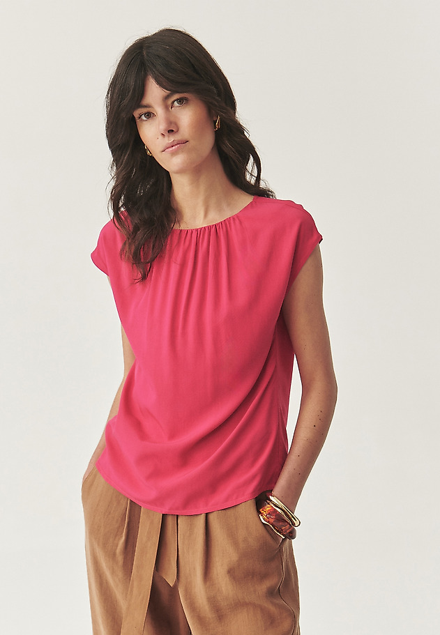 VISCOSE BLOUSE WITH CREASE - AURELIA VISCOSE BLOUSE WITH CREASE - AURELIA PINK 1