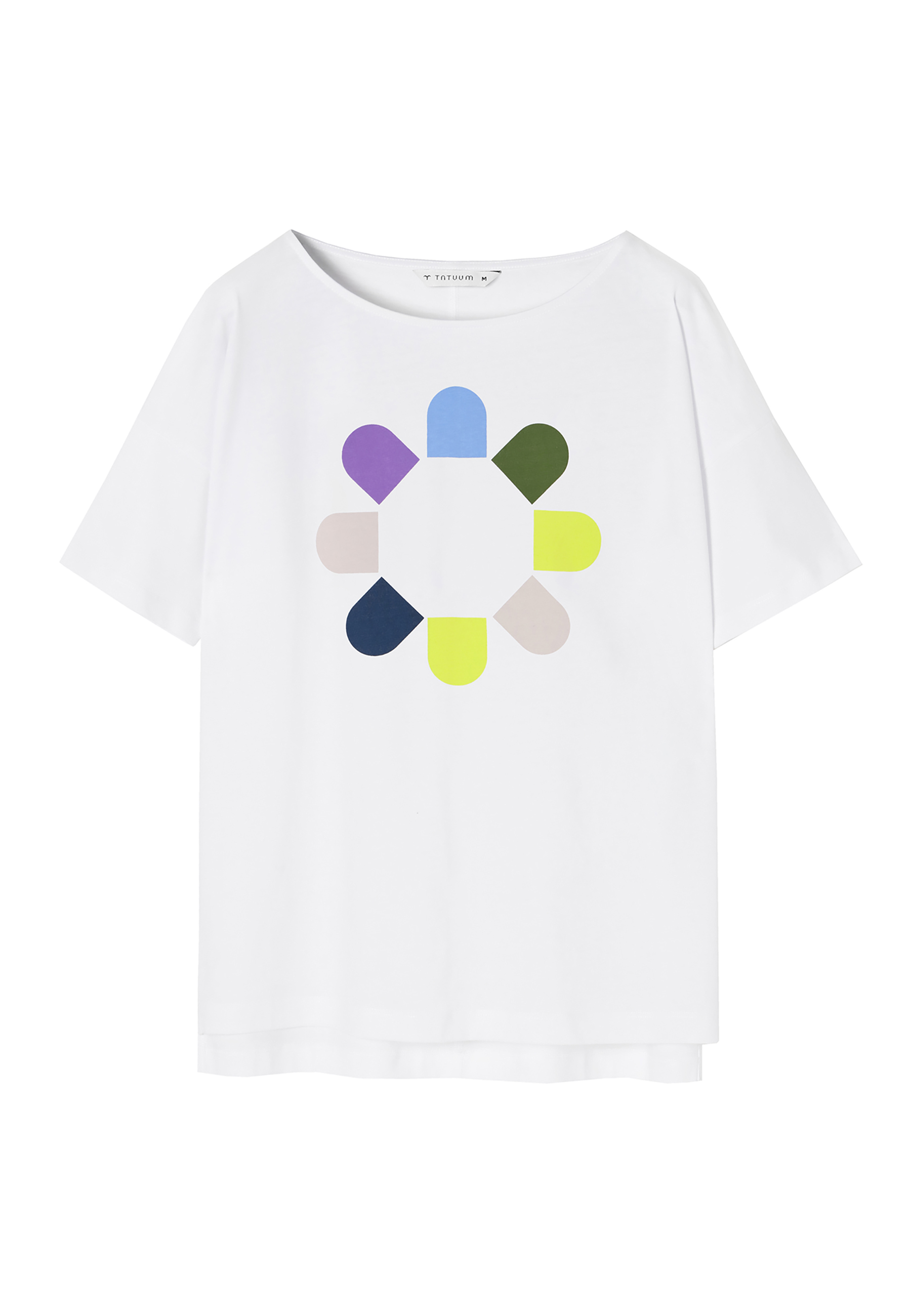 T-SHIRT DAMSKI NADRUKIEM GEOMETRYCZNYM MIZA 1 BIAŁY 2