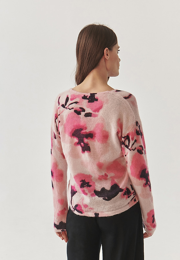 LADIES’ FLORAL SWEATER WITH AN ADMIXTURE OF MOHAIR - SOLO LADIES’ FLORAL SWEATER WITH AN ADMIXTURE OF MOHAIR - SOLO MULTIKOLOR 3
