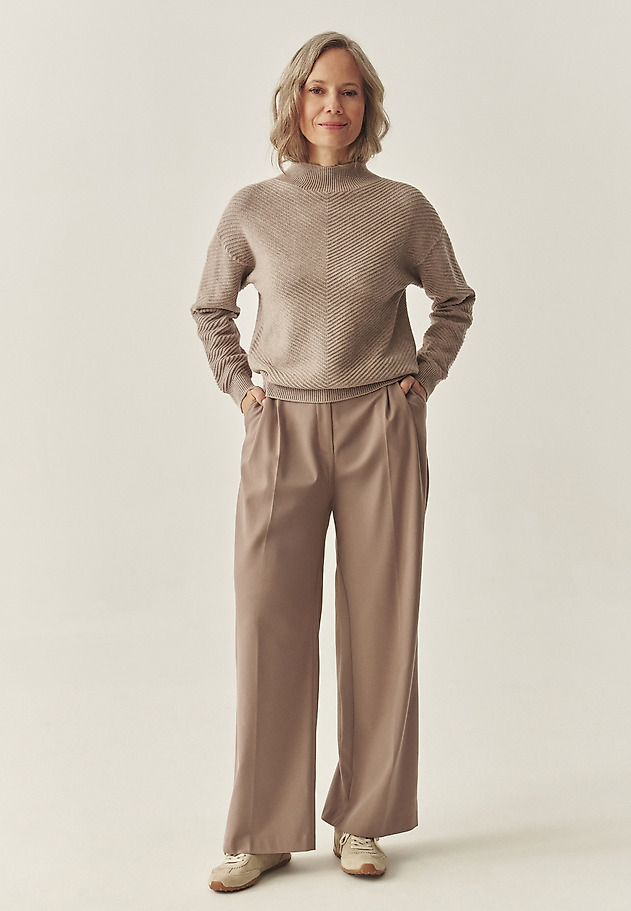 WIDE-LEG TROUSERS WITH CREASES - SOLA WIDE-LEG TROUSERS WITH CREASES - SOLA BEIGE 1