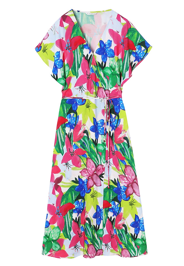 VISCOSE DRESS WITH ORIGINAL DESIGN - AMANI VISCOSE DRESS WITH ORIGINAL DESIGN - AMANI RÓŻOWY 6