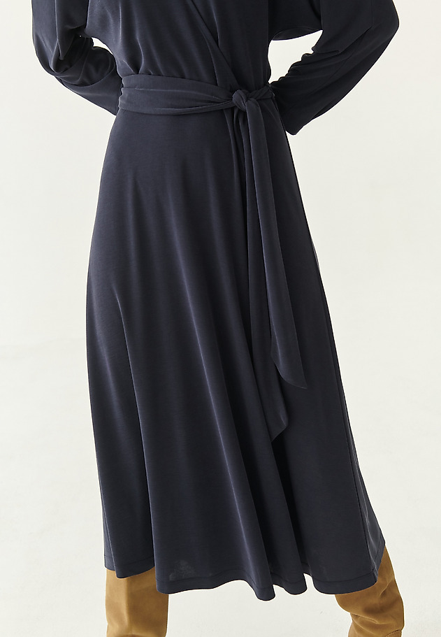 KNITTED WRAP DRESS APARTI KNITTED WRAP DRESS APARTI NAVY BLUE 4