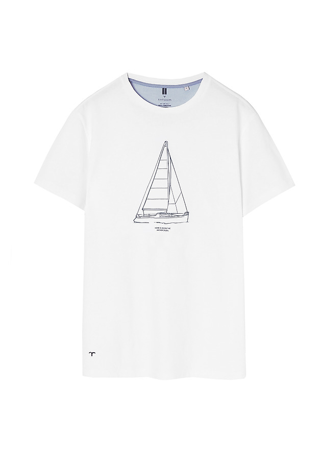 BAWEŁNIANY T-SHIRT MĘSKI MIKIN 8 BAWEŁNIANY T-SHIRT MĘSKI MIKIN 8 BIAŁY 5