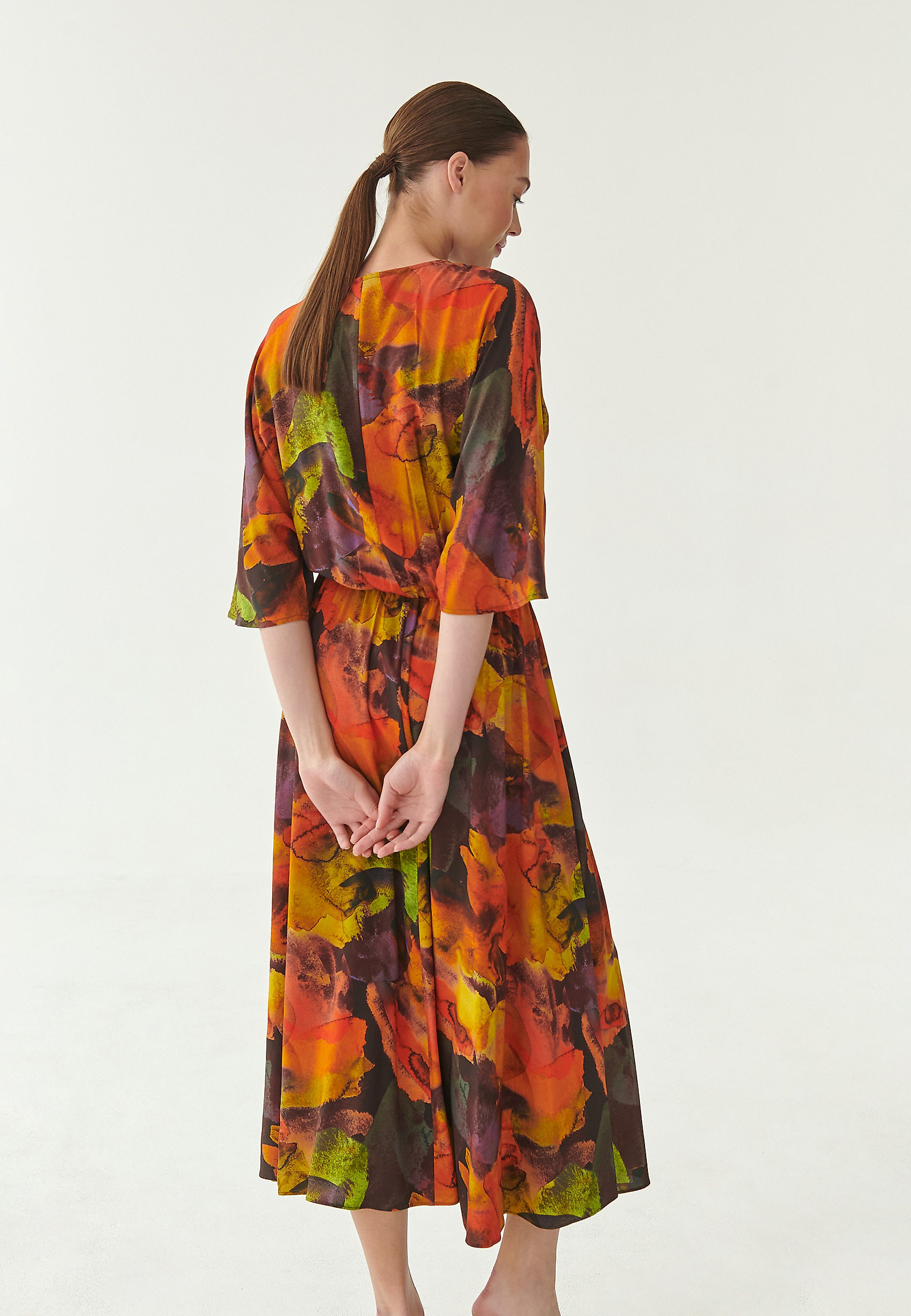 LADIES' MIDI DRESS WITH PRINT PEZANI LADIES' MIDI DRESS WITH PRINT PEZANI MULTICOLOR 81059