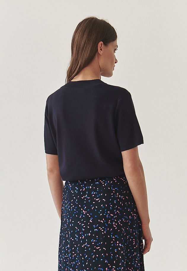 LADIES’ SHORT-SLEEVED BLOUSE - NORA LADIES’ SHORT-SLEEVED BLOUSE - NORA NAVY BLUE 3