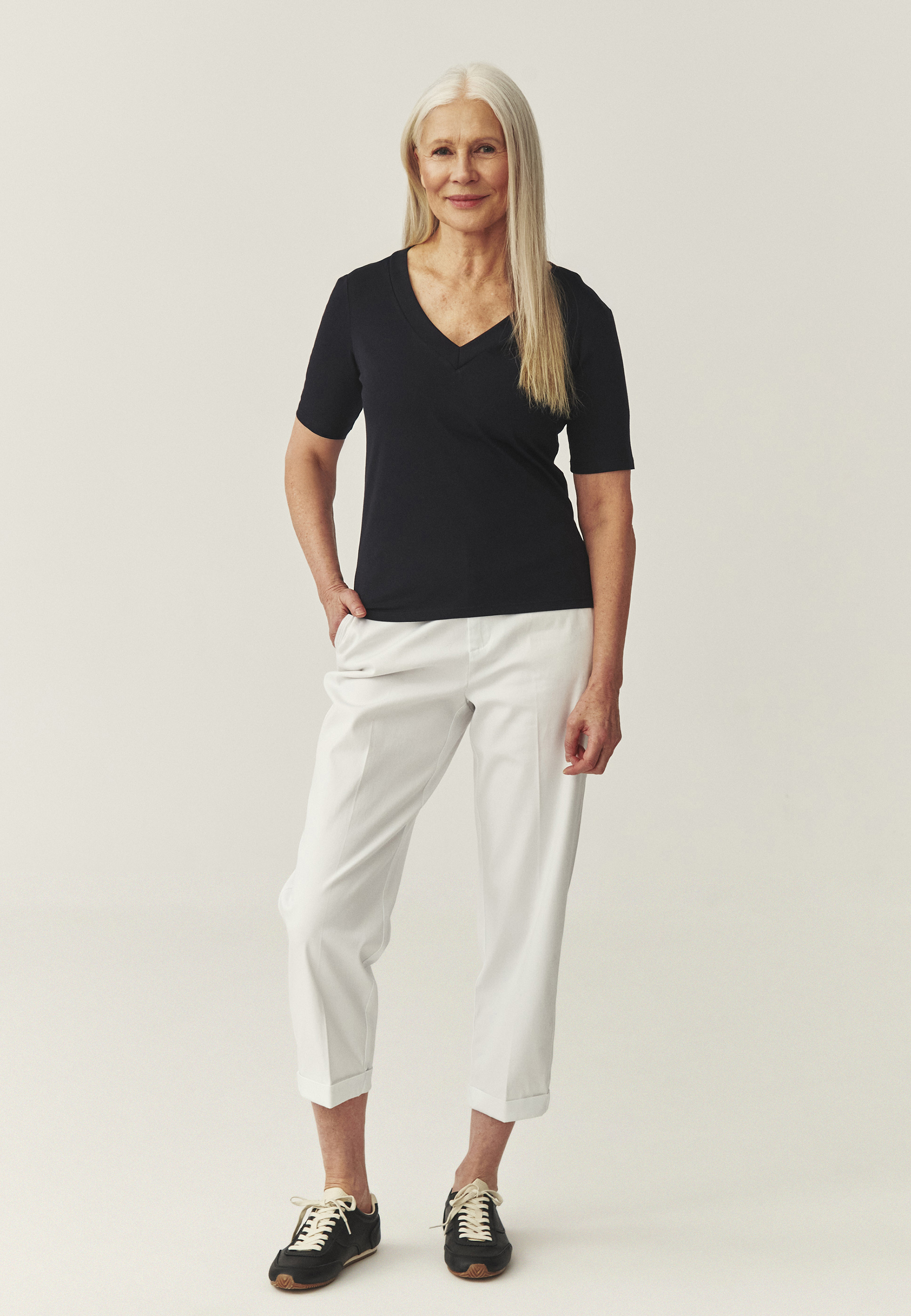 SWOBODNA BLUZKA Z BAWEŁNY - RABA GRANATOWY 2