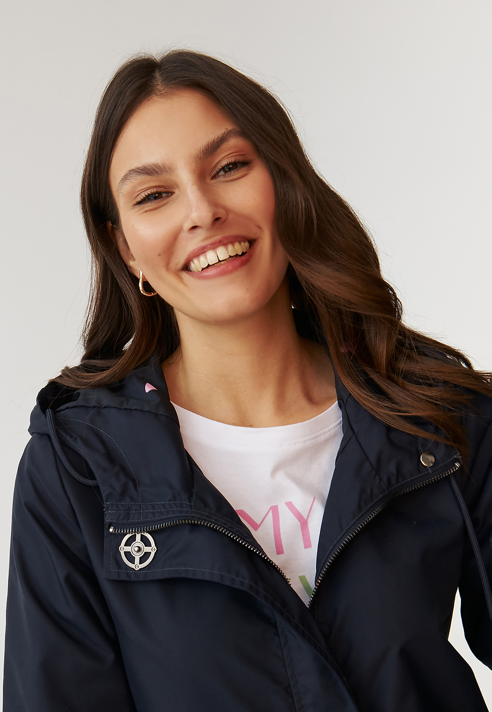 SPRING LADIES’ JACKET WITH A HOOD - ALBERTA SPRING LADIES’ JACKET WITH A HOOD - ALBERTA NAVY BLUE 103137