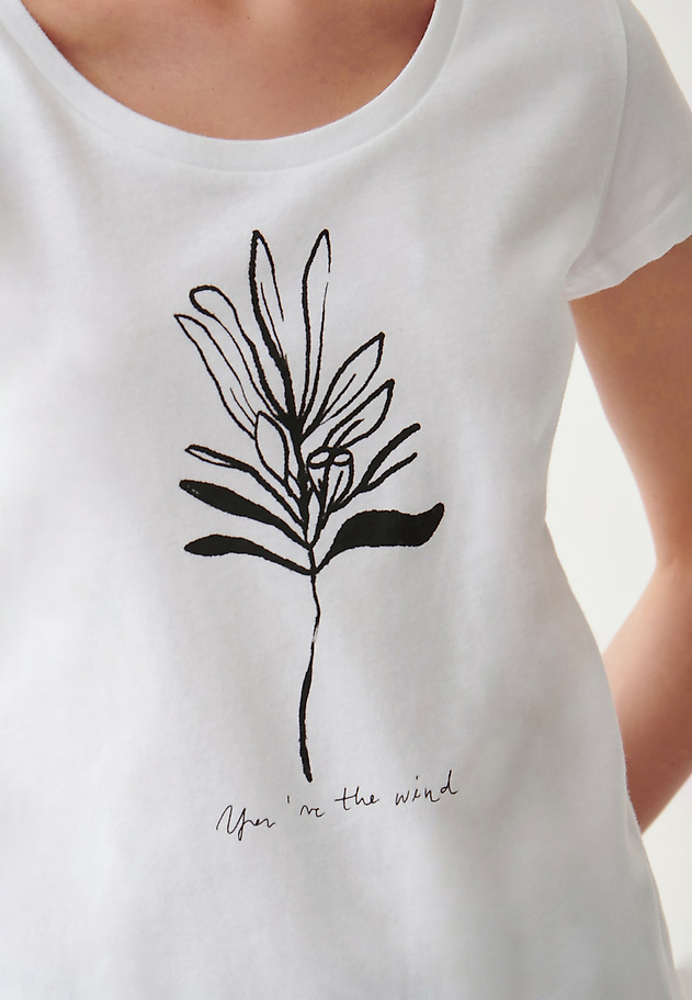 T-SHIRT DAMSKI Z MIEJSCOWYM ROŚLINNYM NADRUKIEM ANTONIA 2 T-SHIRT DAMSKI Z MIEJSCOWYM ROŚLINNYM NADRUKIEM ANTONIA 2 BIAŁY 5