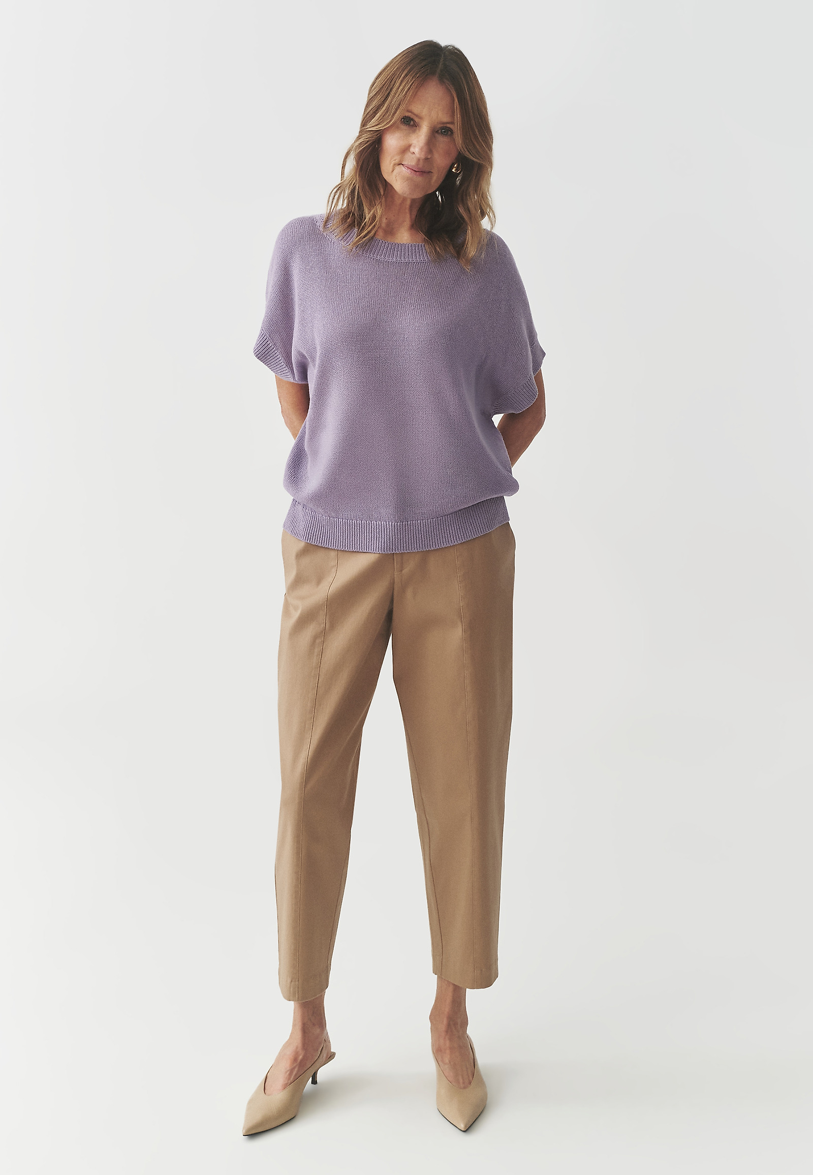 LOOSE JUMPER WITH LYOCELL AND LINEN — LIMI LOOSE JUMPER WITH LYOCELL AND LINEN — LIMI PURPLE 105704