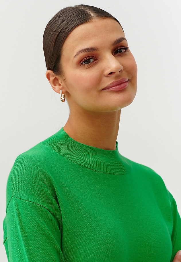 LADIES’ SWEATER WITH HALF-TURTLENECK - NAWIKO LADIES’ SWEATER WITH HALF-TURTLENECK - NAWIKO GREEN 1