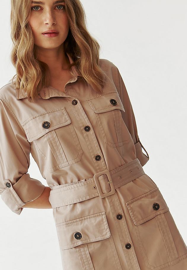 LADIES’ SHIRTWAIST DRESS WITH ADDITIONAL BELT - SARFI LADIES’ SHIRTWAIST DRESS WITH ADDITIONAL BELT - SARFI BEŻOWY 4