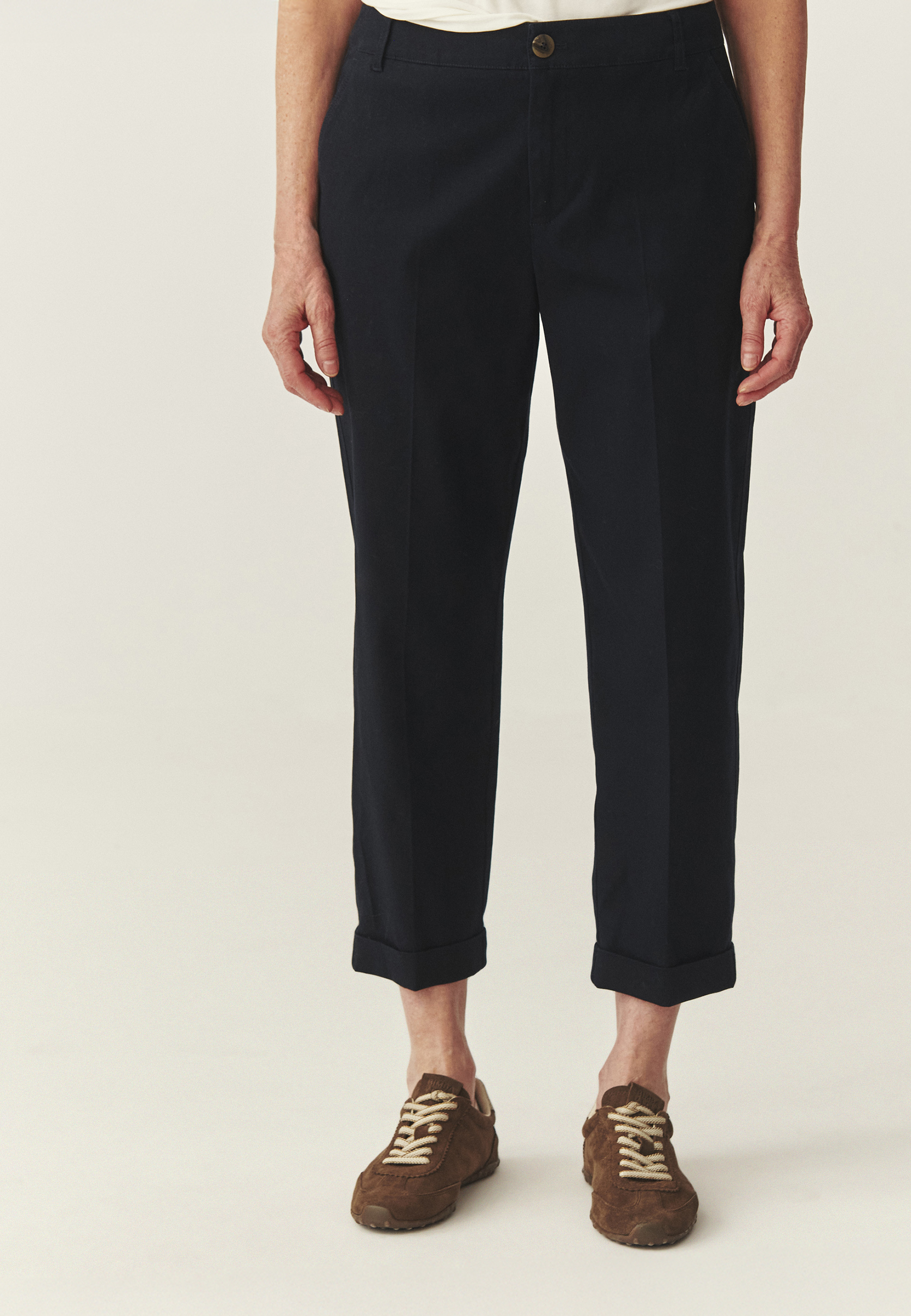 PANTALONI CHINO CU DUNGĂ ȘI MANȘETĂ - SEREMI 2 BLEUMARIN 2