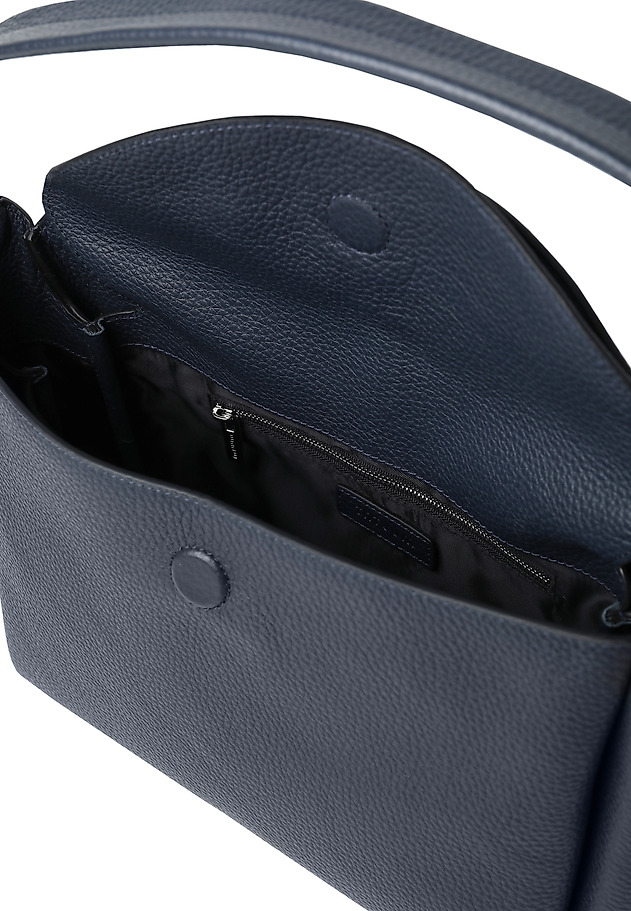 CLASSIC SHOULDER BAG IN GENUINE LEATHER - DELORA CLASSIC SHOULDER BAG IN GENUINE LEATHER - DELORA NAVY BLUE 4