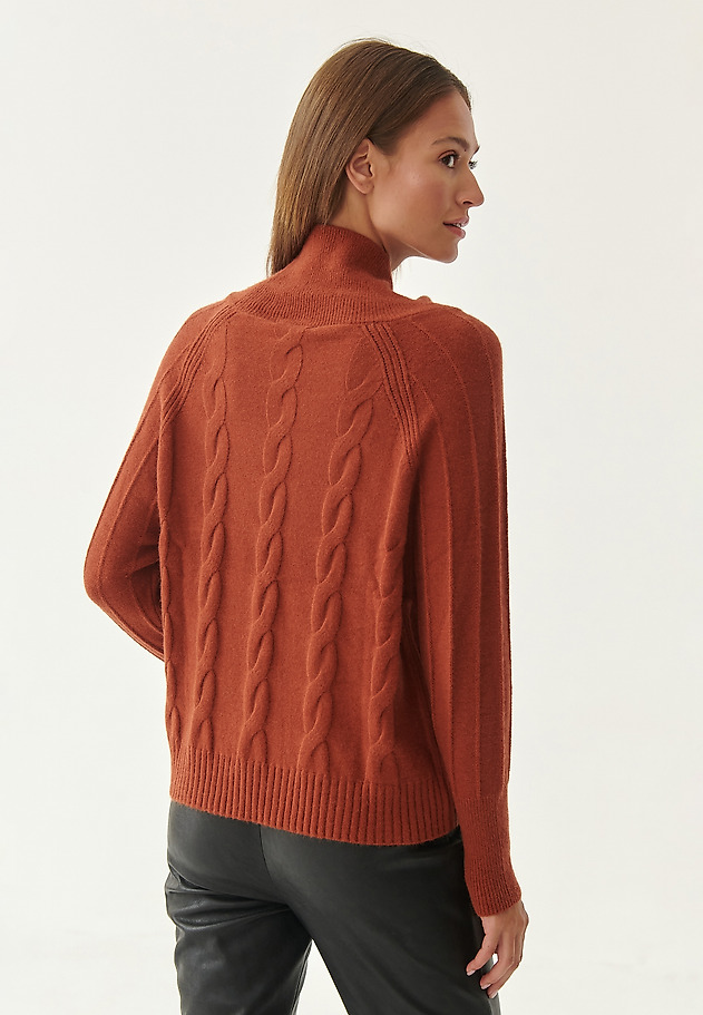 SWETER DAMSKI ZE SPLOTAMI MEDUZA SWETER DAMSKI ZE SPLOTAMI MEDUZA POMARAŃCZOWY 2