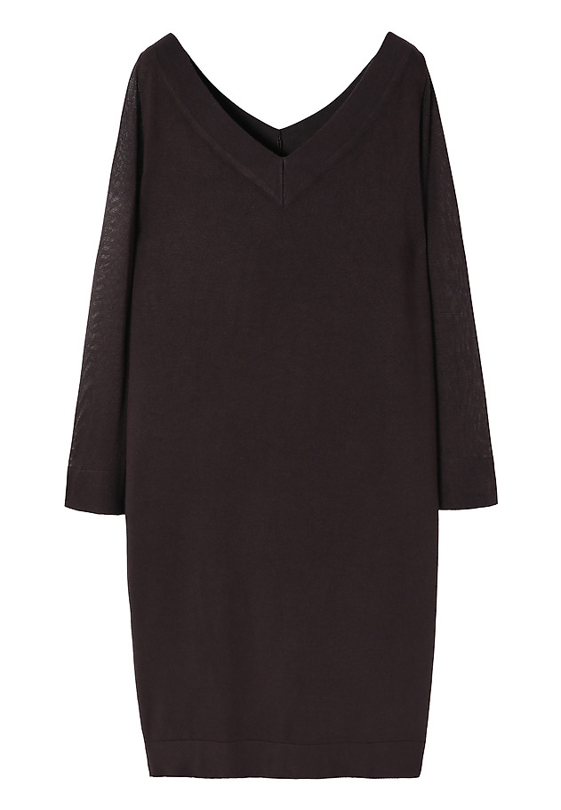 KNITTED DRESS IN SHINY YARN -TAYA KNITTED DRESS IN SHINY YARN -TAYA BROWN 6