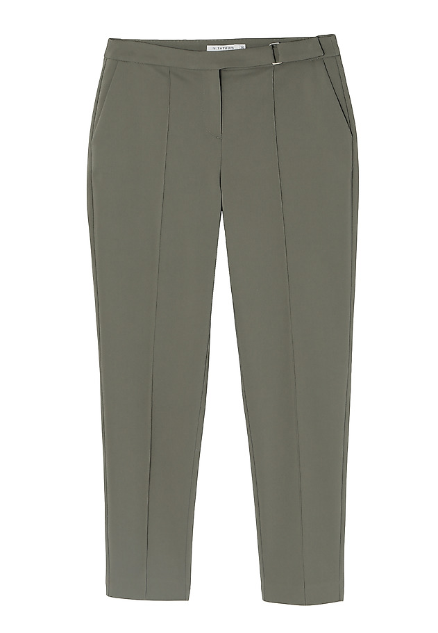 LADIES' FABRIC TROUSERS IN A HERRINGBONE PATTERN JAKINA LADIES' FABRIC TROUSERS IN A HERRINGBONE PATTERN JAKINA KHAKI 5