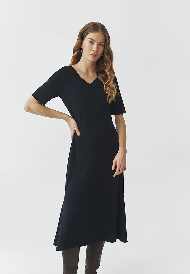 SHORT SLEEVE MIDI DRESS — ARIA 2 SHORT SLEEVE MIDI DRESS — ARIA 2 GRANATOWY 1