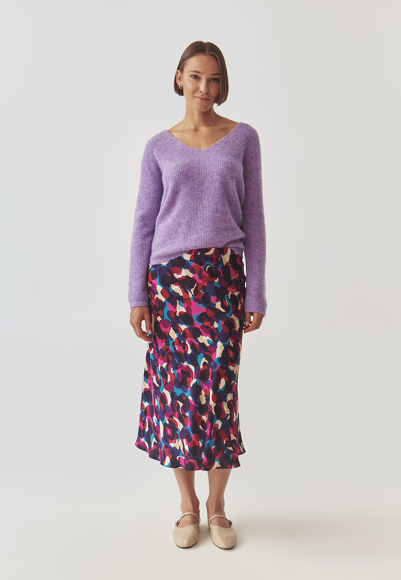 LADIES' CASUAL LONG SLEEVE SWEATER - SOLO 2 LADIES' CASUAL LONG SLEEVE SWEATER - SOLO 2 PURPLE 100431