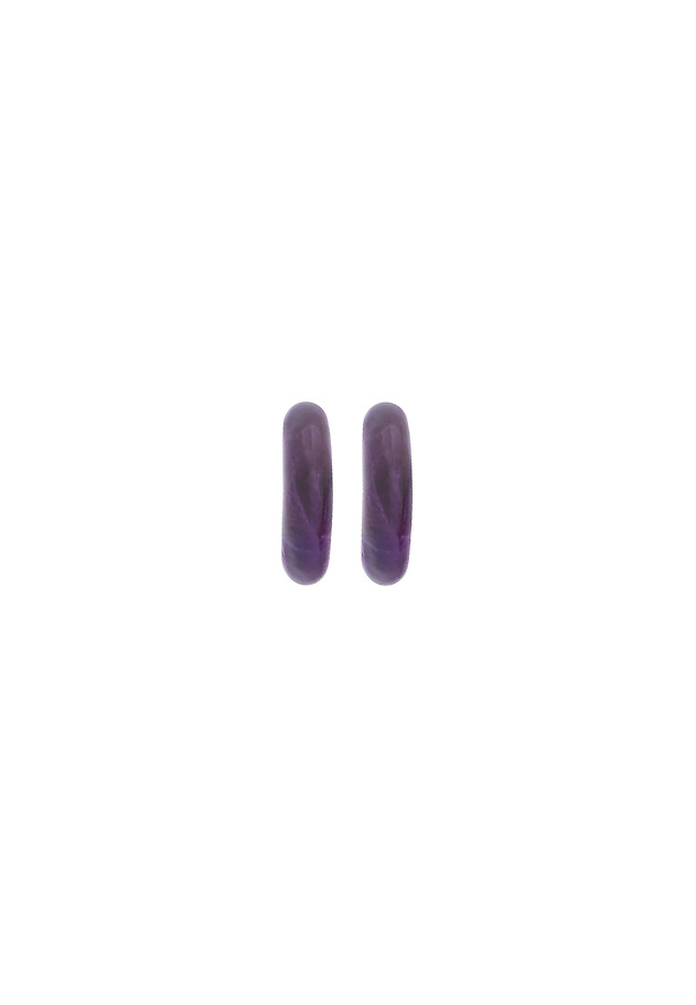 EARRINGS WITH NATURAL AMETHYST - GEMI EARRINGS WITH NATURAL AMETHYST - GEMI FIOLETOWY 3