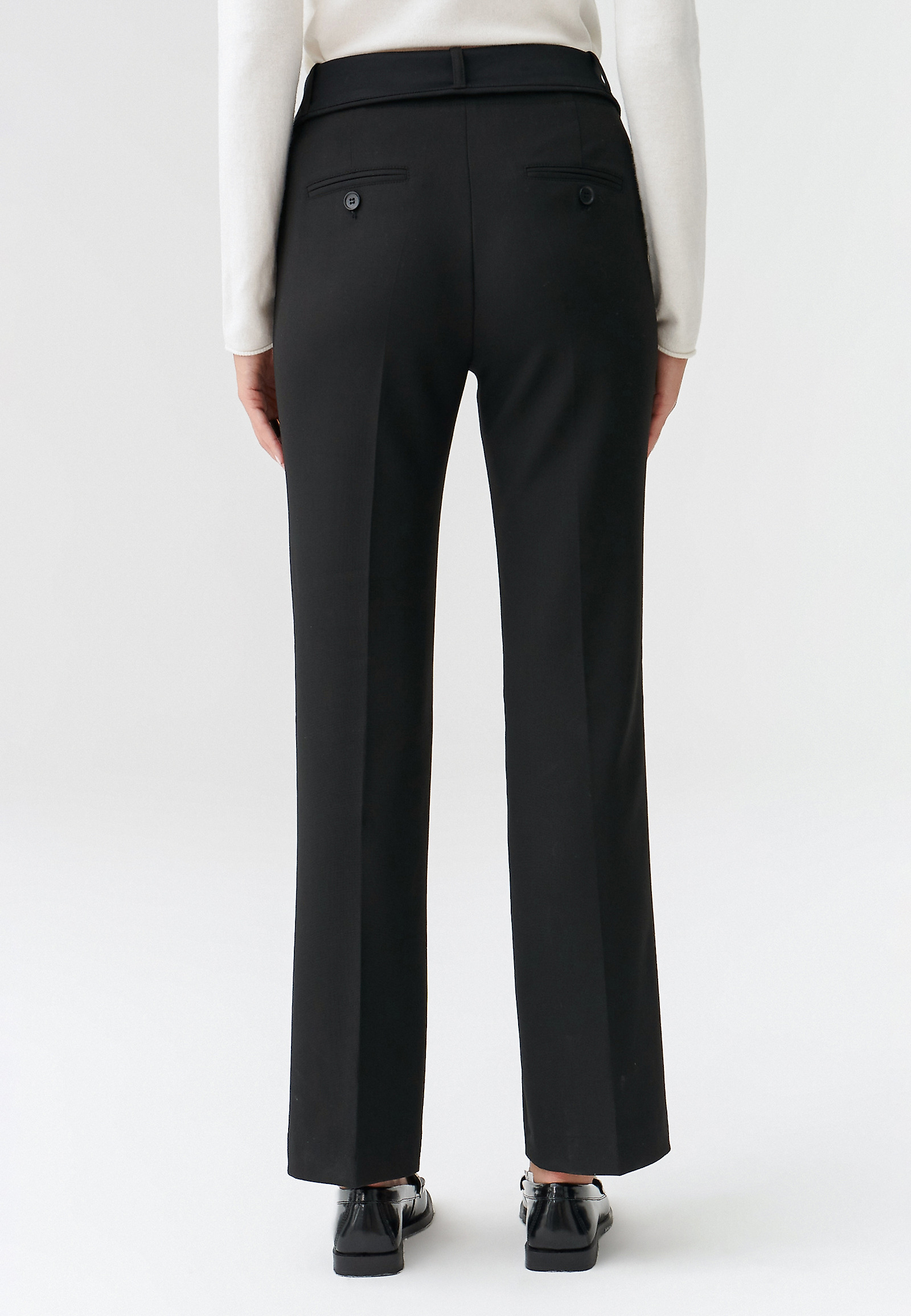 ELEGANT LADIES’ TROUSERS IN HERRINGBONE FABRIC LAURA ELEGANT LADIES’ TROUSERS IN HERRINGBONE FABRIC LAURA BLACK 93928