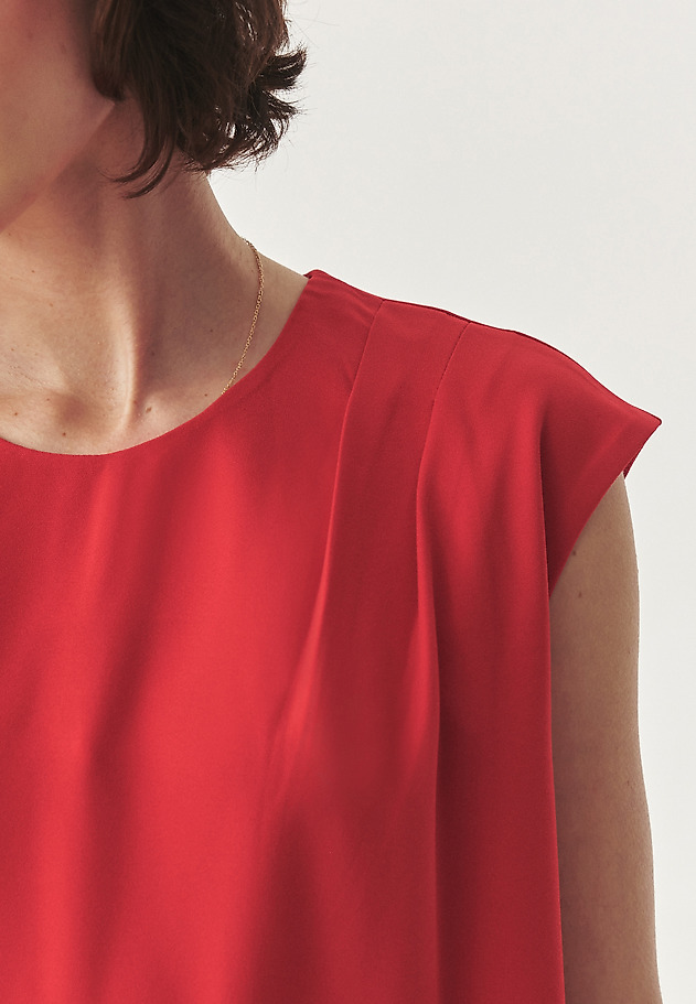 RED DRESS WITH A LOOSE FIT — ZIMONA RED DRESS WITH A LOOSE FIT — ZIMONA CZERWONY 6