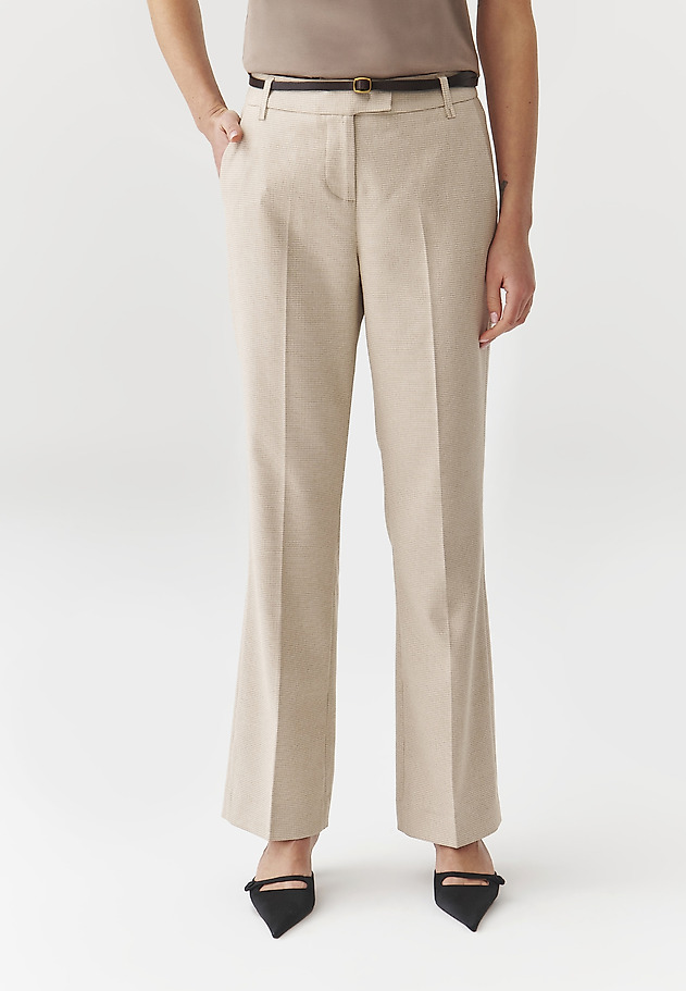 SUIT TROUSERS IN FINE CHECK — LAURANI SUIT TROUSERS IN FINE CHECK — LAURANI ECRU 2