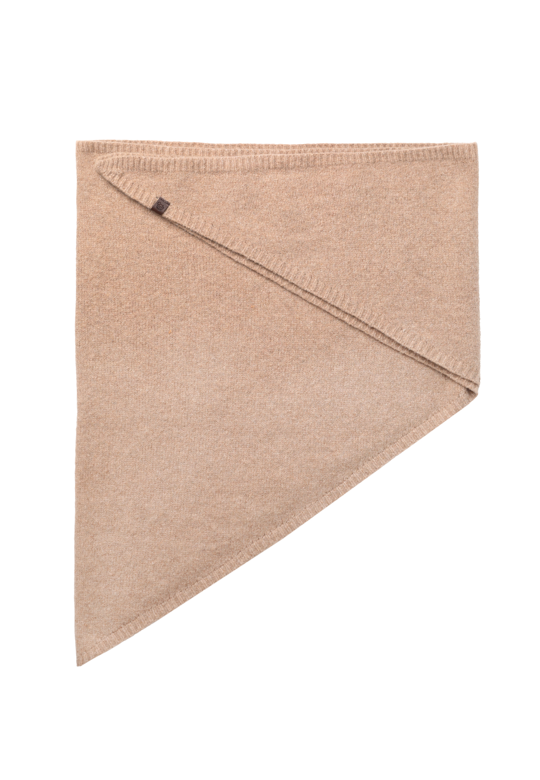 TRÓJKĄTNY SZALIK Z DOMIESZKĄ WEŁNY - SNUGA BEŻOWY 2