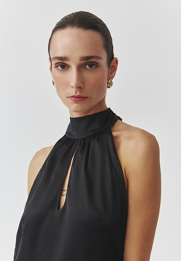 WOVEN SATIN MAXI DRESS WITH OPEN BACK — EMU WOVEN SATIN MAXI DRESS WITH OPEN BACK — EMU CZARNY 4