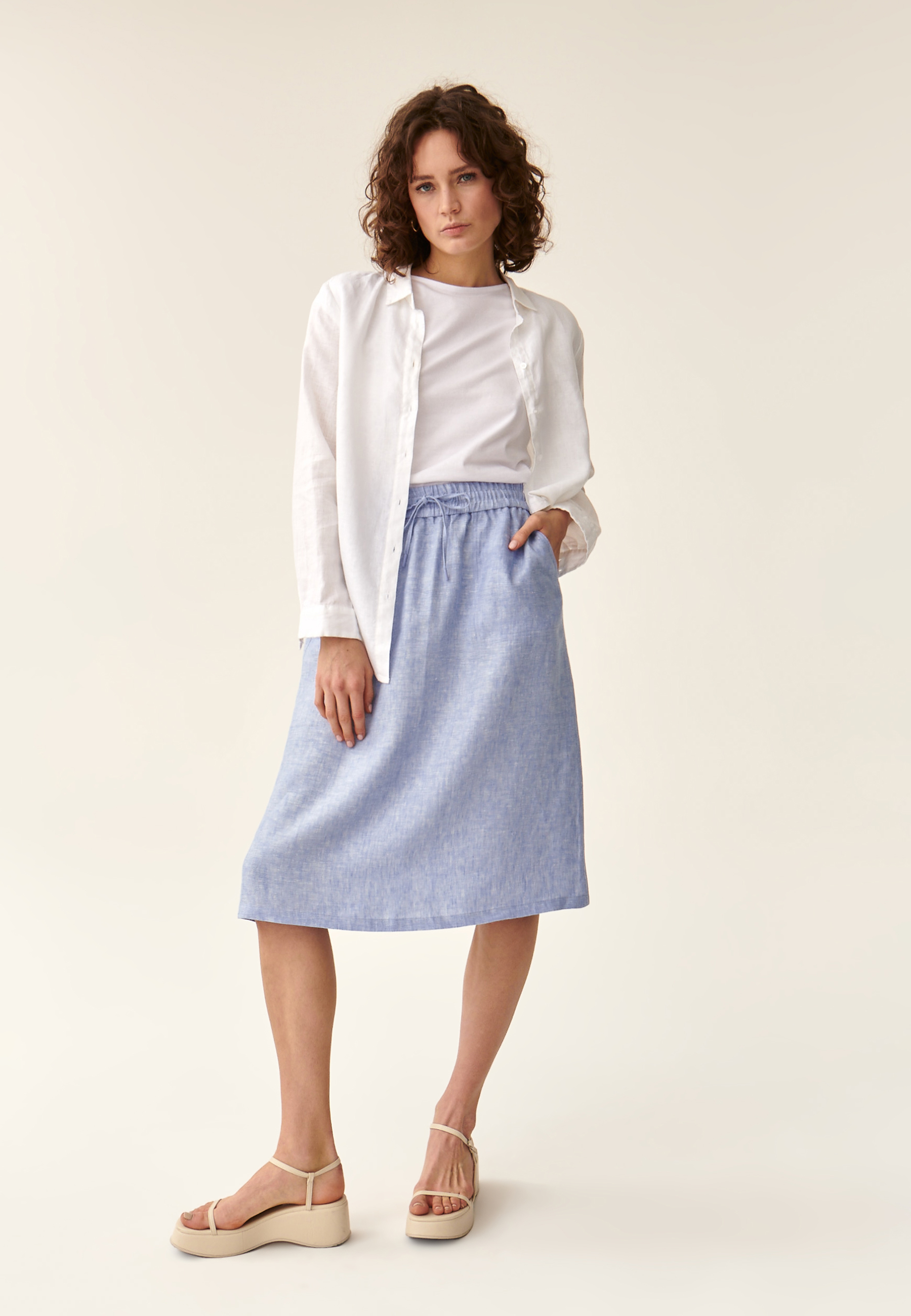 LADIES' CLASSIC SKIRT KOLIKO 1 BLUE 2