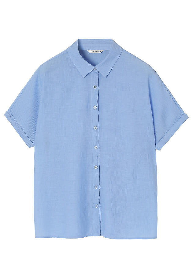 SHORT-SLEEVED WOVEN SHIRT - ZARIA SHORT-SLEEVED WOVEN SHIRT - ZARIA NIEBIESKI 4