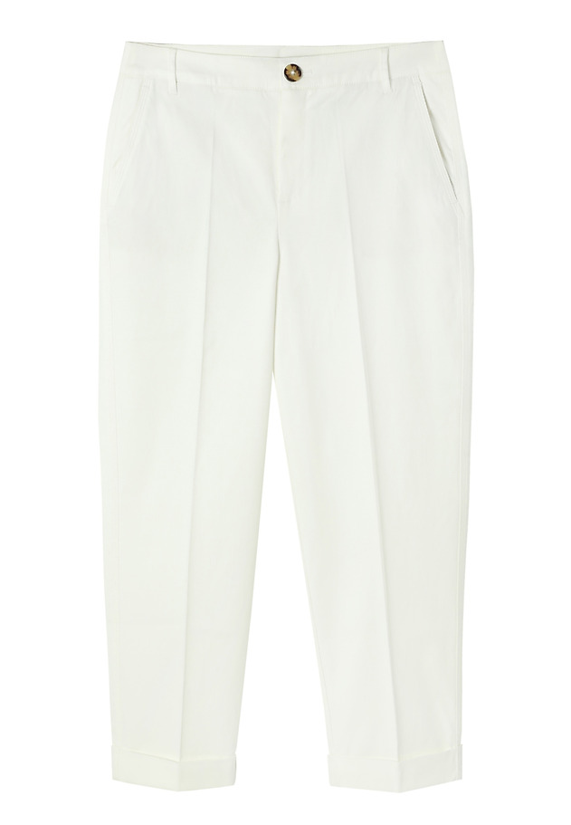 COTTON CUFFED TROUSERS - SEREMI COTTON CUFFED TROUSERS - SEREMI ECRU 4