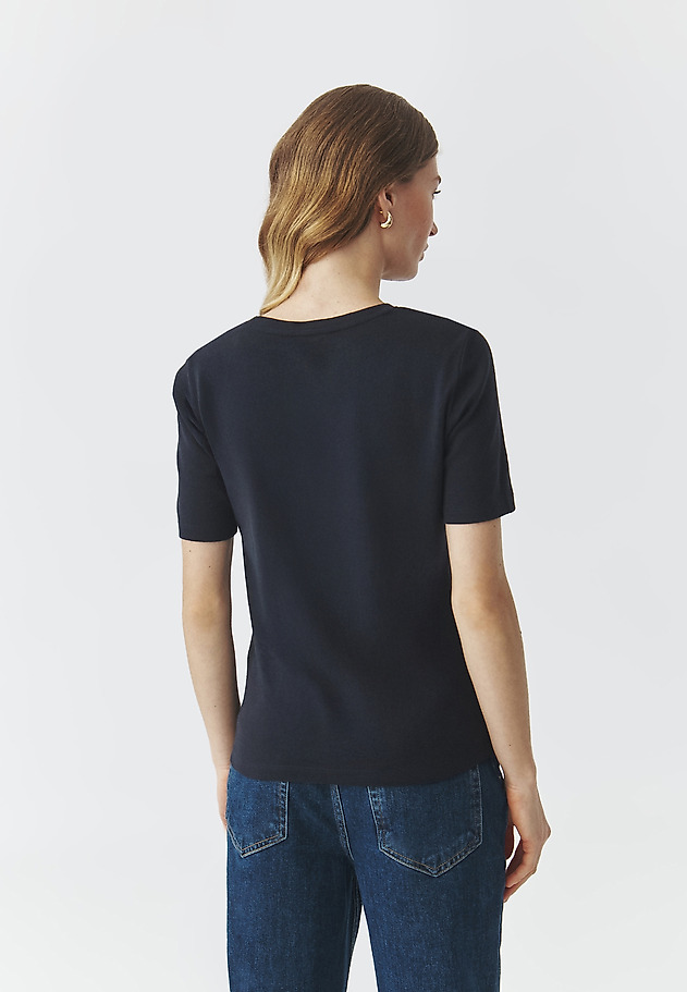 COTTON SHORT SLEEVE T-SHIRT — KIRI COTTON SHORT SLEEVE T-SHIRT — KIRI GRANATOWY 3