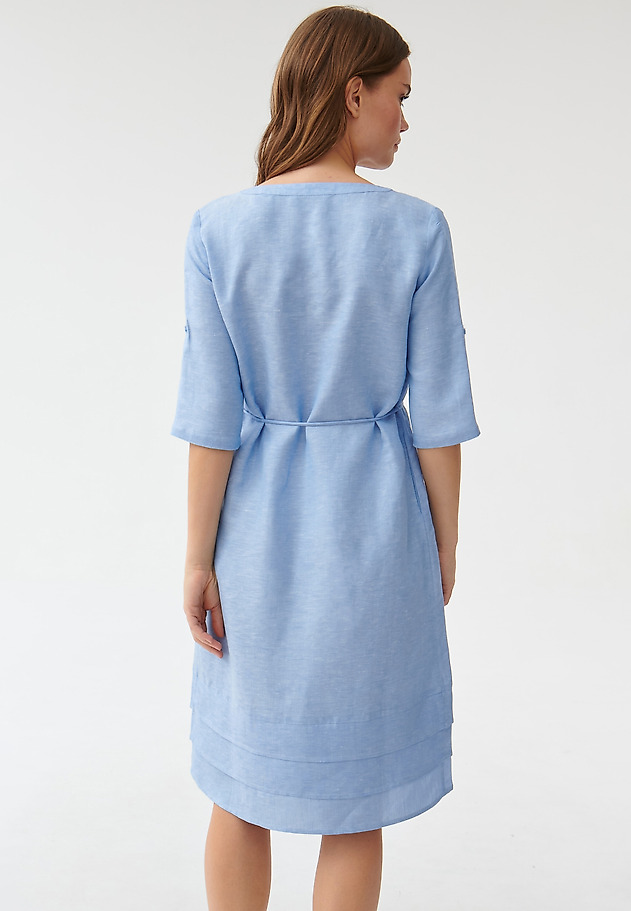LADIES' DRESS WITH A BELT PEMO LADIES' DRESS WITH A BELT PEMO BLUE 3