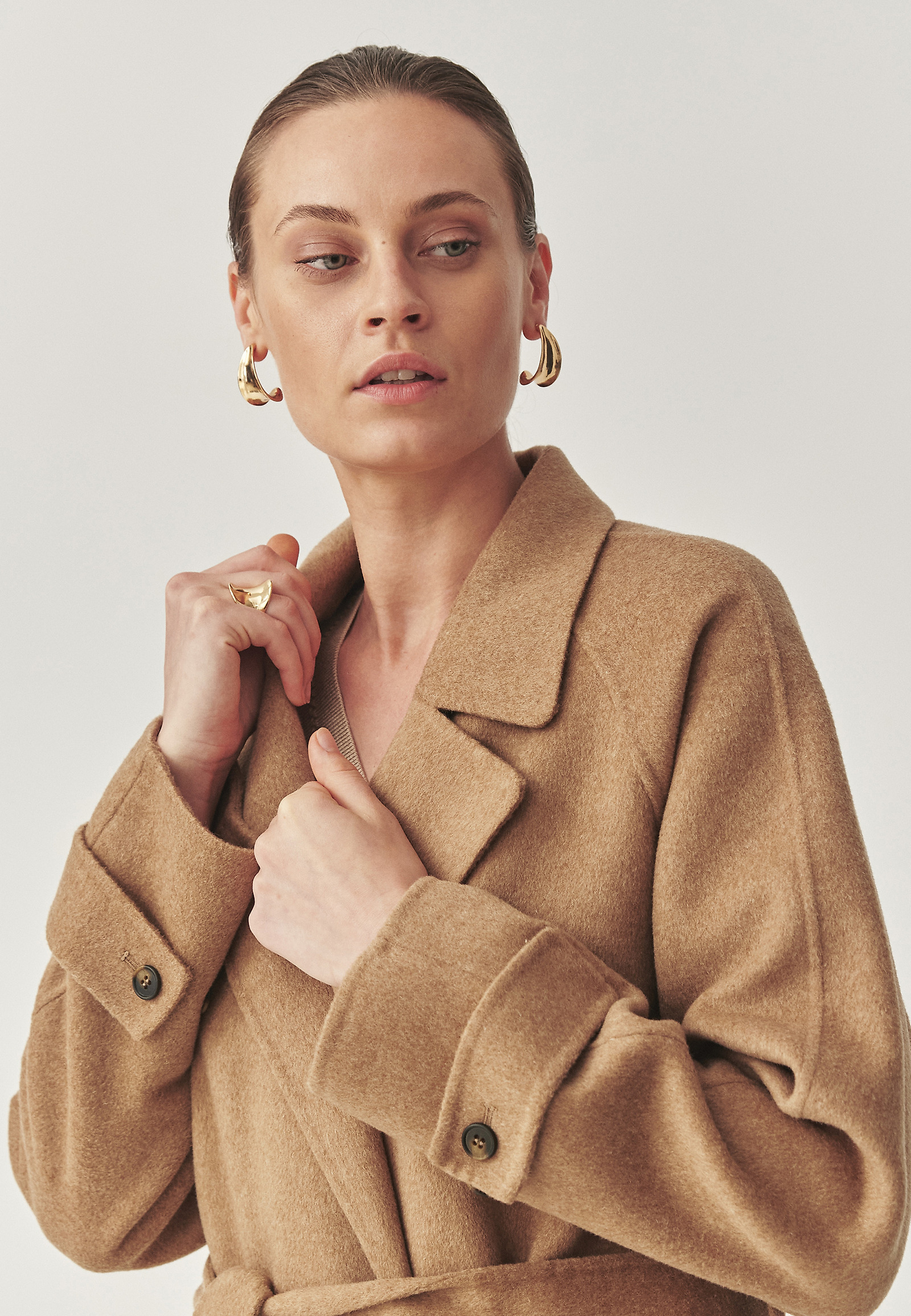 ELEGANT WOOL COAT - LETICIA ELEGANT WOOL COAT - LETICIA BEIGE 114716