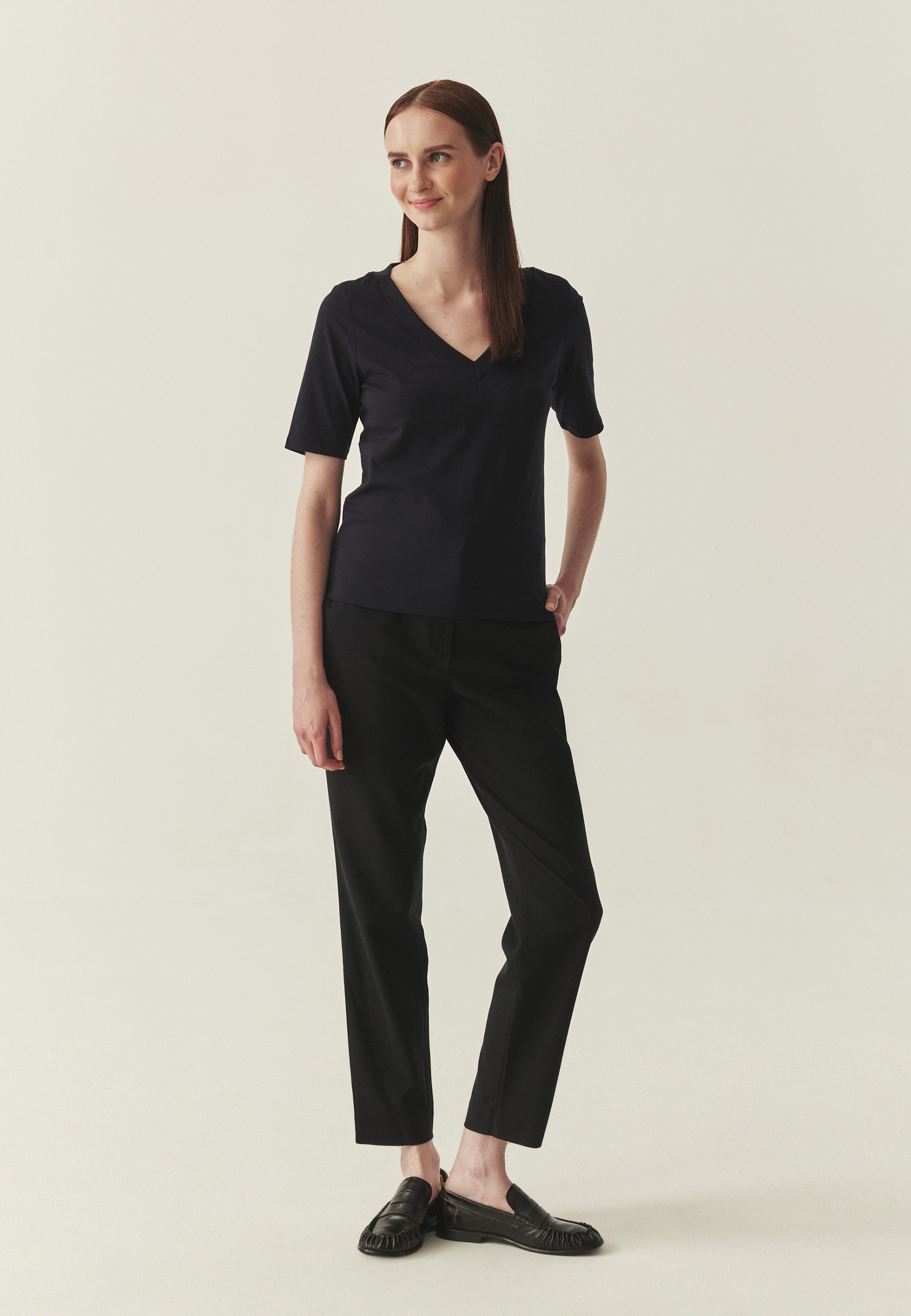 SWOBODNA BLUZKA Z BAWEŁNY - RABA GRANATOWY 2