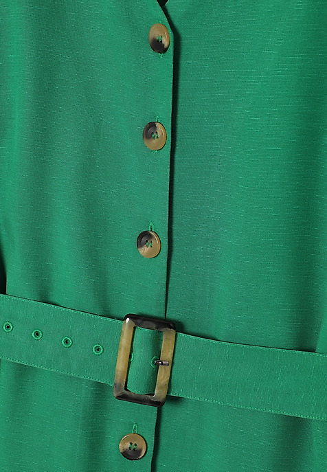 LYOCELL WOVEN DRESS - LORIA GREEN 2