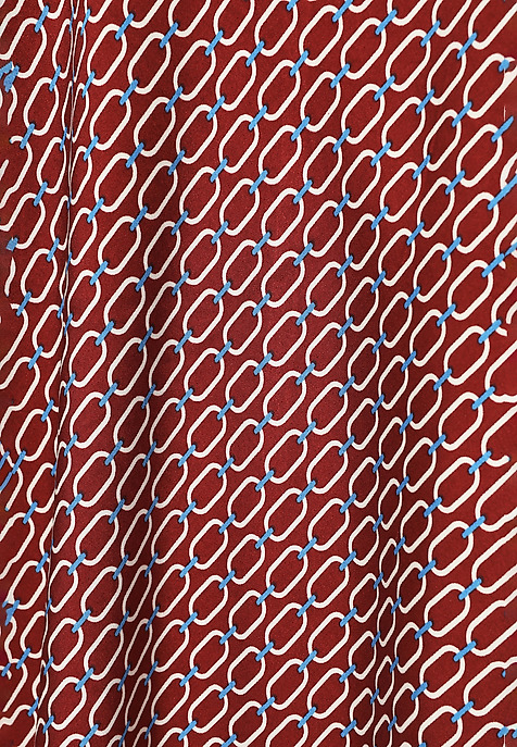 WOVEN MIDI SKIRT WITH SATIN TRIM AND ORIGINAL PATTERN — SATINI 2 MULTICOLOR 2