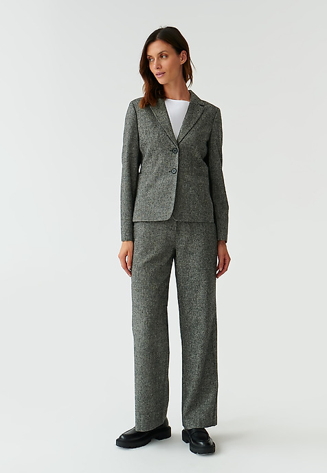 JACHETĂ SCURTĂ DE DAMĂ, DIN ȚESĂTURĂ ȘI TRICOT RIBO MULTICOLOR 2