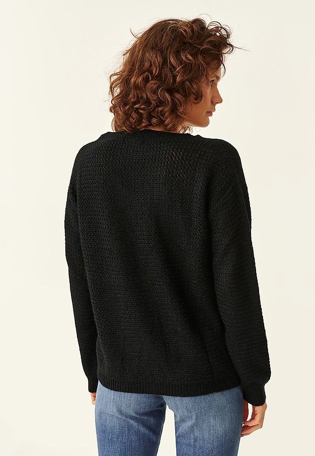 STRUKTURALNY SWETER DAMSKI LASO 1 STRUKTURALNY SWETER DAMSKI LASO 1 CZARNY 4