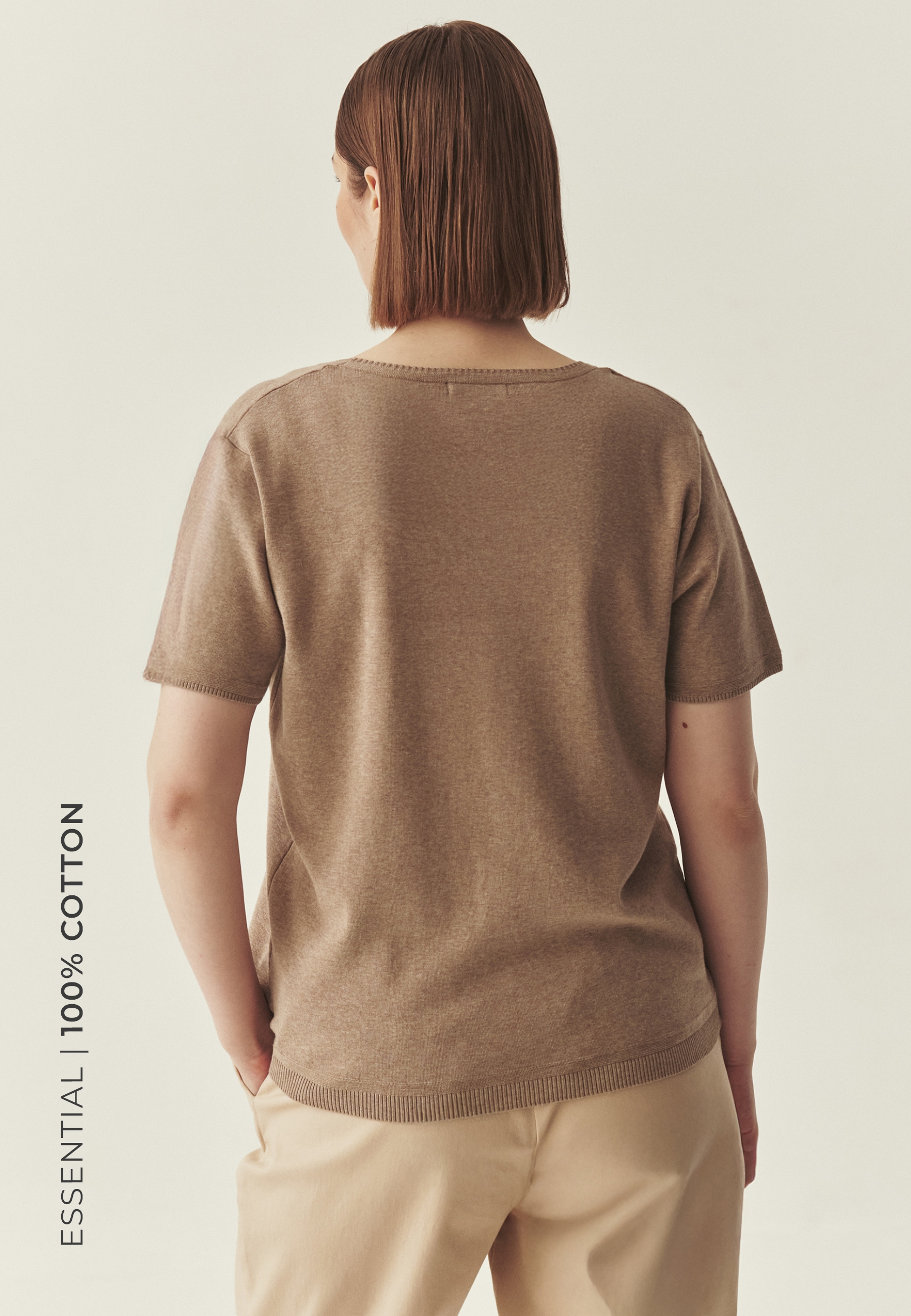 BLUZĂ TRICOTATĂ DIN BUMBAC - HONI BEJ 2