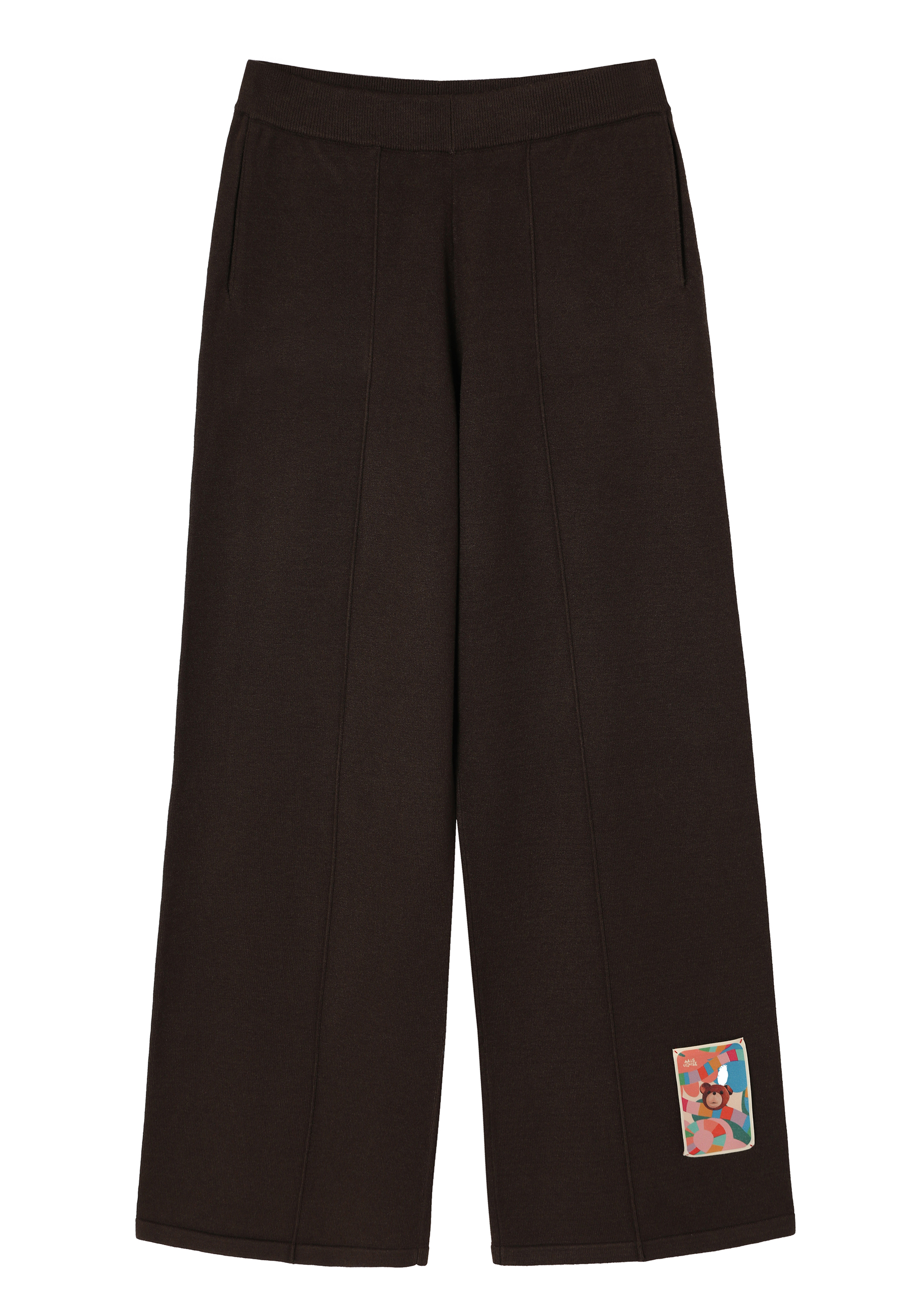 CASUALOWE SPODNIE Z SZEROKĄ NOGAWKĄ - FARNO BRĄZOWY 2