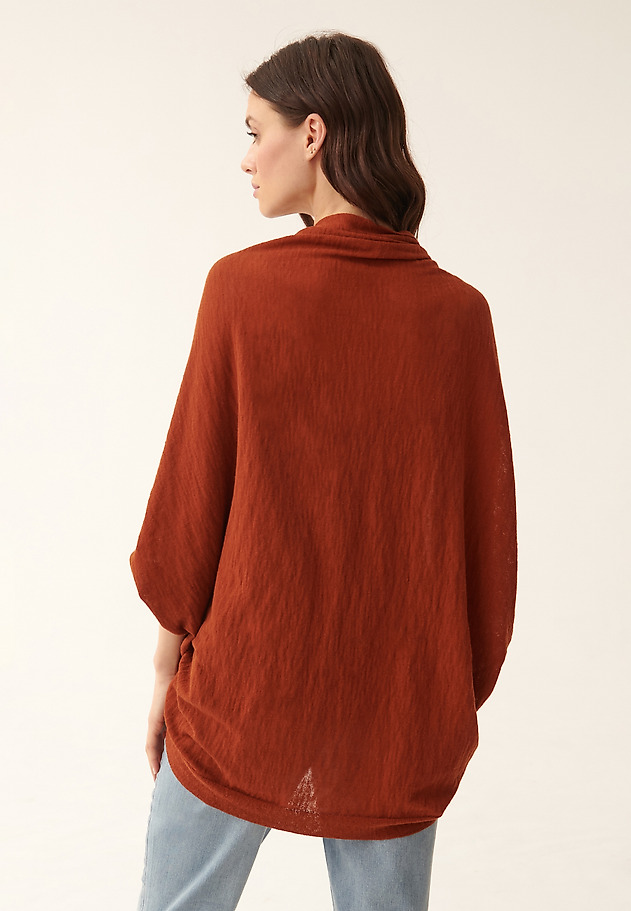 LADIES' LOOSE CARDIGAN WITHOUT BUTTONS FRU LADIES' LOOSE CARDIGAN WITHOUT BUTTONS FRU POMARAŃCZOWY 4