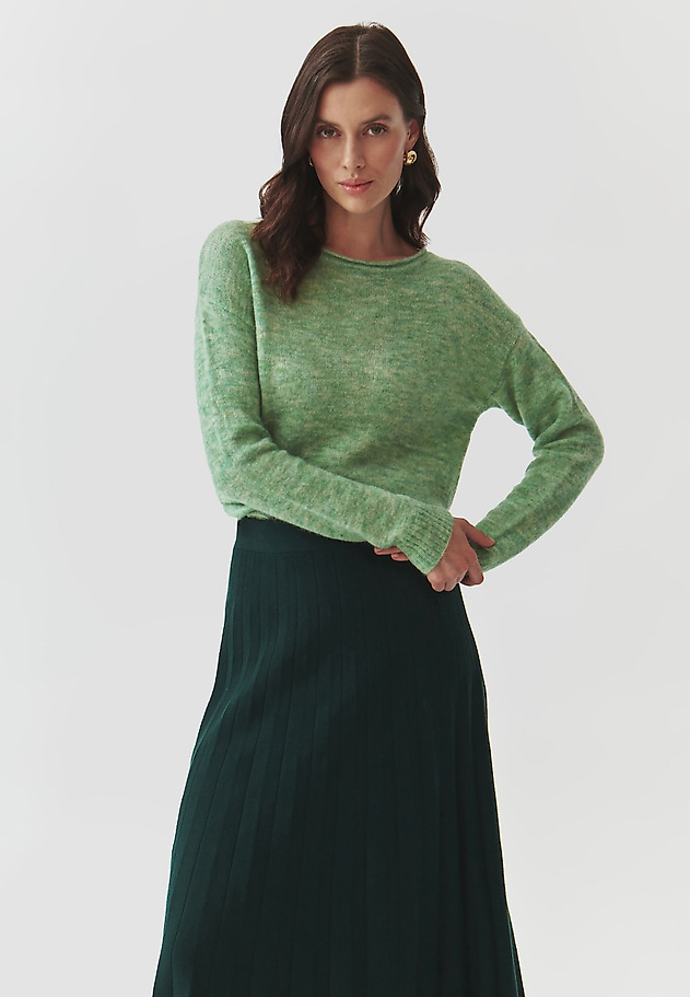 CLASSIC LADIES' JUMPER WITH BOAT NECKLINE — FLUFKO CLASSIC LADIES' JUMPER WITH BOAT NECKLINE — FLUFKO ZIELONY 5