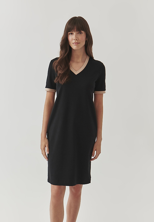 LADIES’ KNIT DRESS WITH SHORT SLEEVES - ELNA LADIES’ KNIT DRESS WITH SHORT SLEEVES - ELNA BLACK 2